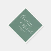 Eucalyptus Groen Elegante Moderne Scriptie Bruilof Servet (Hoek)
