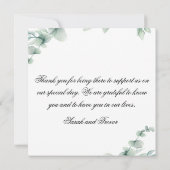 Eucalyptus groen Elegante Waterverf Dank u (Achterkant)