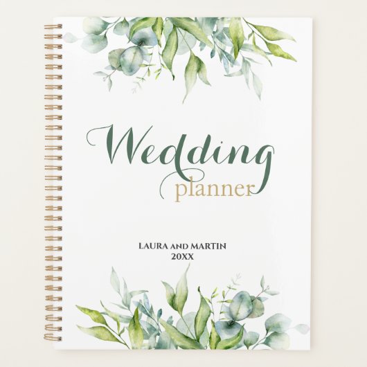 Eucalyptus groen elegantie fris ontwerp planner (Voorkant)