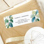 Eucalyptus groen en blauw Return Adres Label
