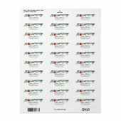 Eucalyptus groen en Bourgondische rode bloemen Etiket (Full Sheet)