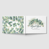 Eucalyptus groen en gouden bladeren elegant gastenboek (Volledig)