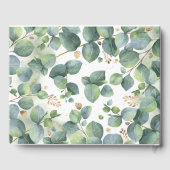 Eucalyptus groen en gouden bladeren elegant gastenboek (Achterkant)
