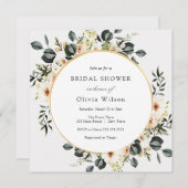Eucalyptus groen en ivoor bloemig Vrijgezellenfees Kaart (Voorkant / Achterkant)