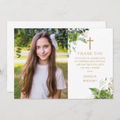 Eucalyptus groen foto bevestiging bedankkaart (Voorkant / Achterkant)