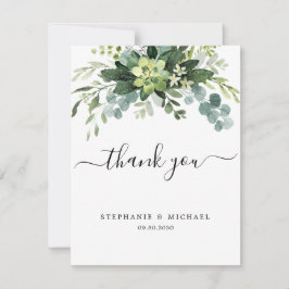 Eucalyptus groen foto bruiloft dank u kaart