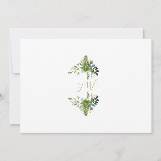 Eucalyptus groen foto doop doop bedankkaart (Achterkant)