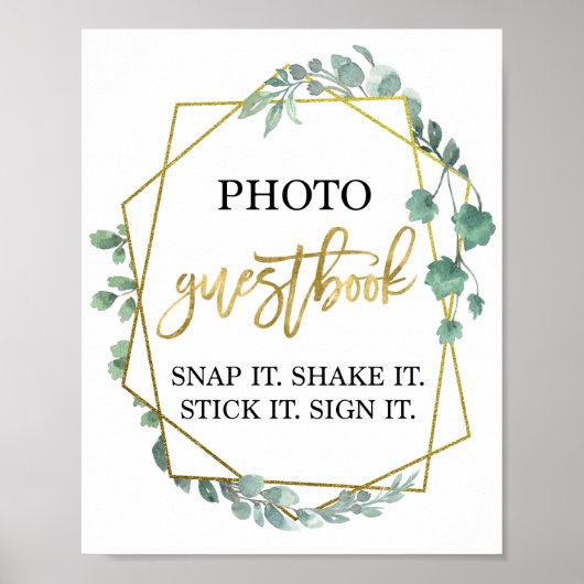 Eucalyptus groen Foto gastboek Poster (Voorkant)