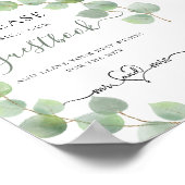 Eucalyptus groen gastenboek teken poster (Hoek)