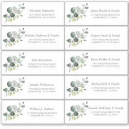 Eucalyptus groen gastnamen Adresetiketten Sticker