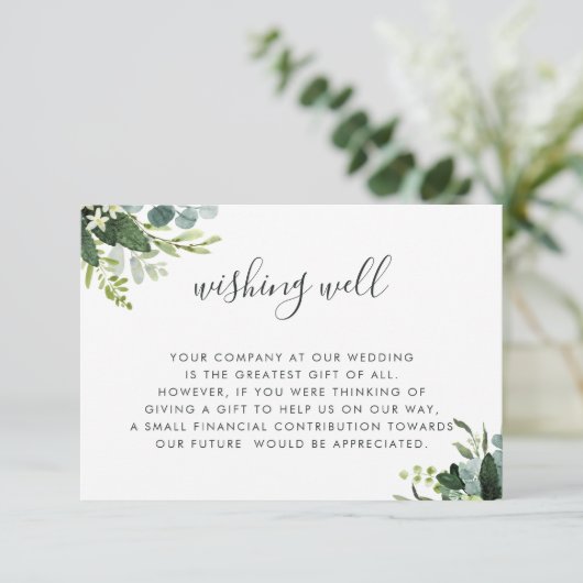 Eucalyptus Groen gebladerte bruiloft goed wensen Informatiekaartje (Staand voorkant)