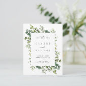 Eucalyptus Groen gebladerte Bruiloft Save the Date Aankondigingskaart (Staand voorkant)