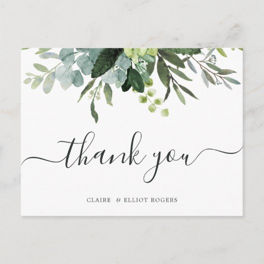 Eucalyptus groen gebladerte dank u briefkaart (Voorkant)