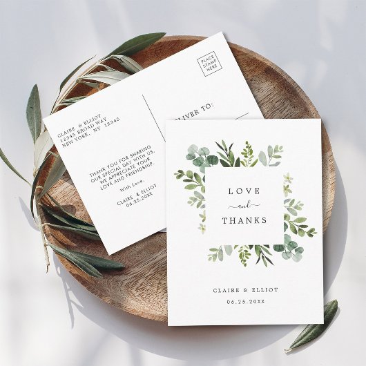 Eucalyptus groen gebladerte dank u briefkaart