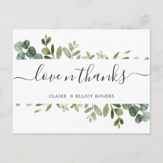 Eucalyptus groen gebladerte dank u briefkaart (Voorkant)