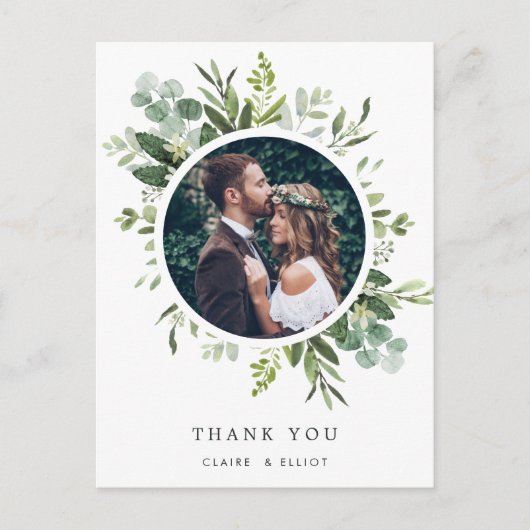 Eucalyptus groen gebladerte foto dank u briefkaart (Voorkant)