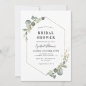 Eucalyptus groen geometrische bruidsshower kaart (Voorkant)
