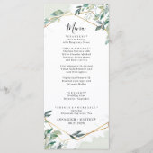 Eucalyptus groen geometrische bruiloft douche menu (Voorkant)