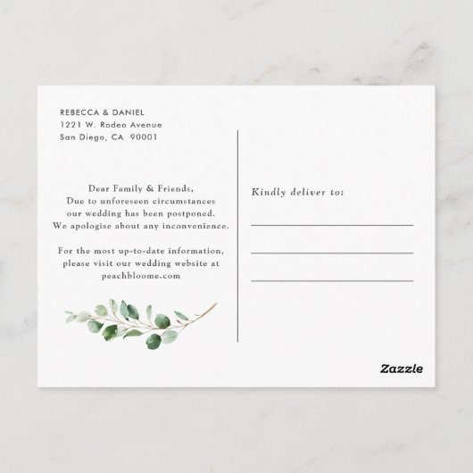 Eucalyptus groen geometrische verandering van plan briefkaart (Achterkant)