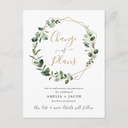 Eucalyptus groen geometrische verandering van plan briefkaart (Voorkant)