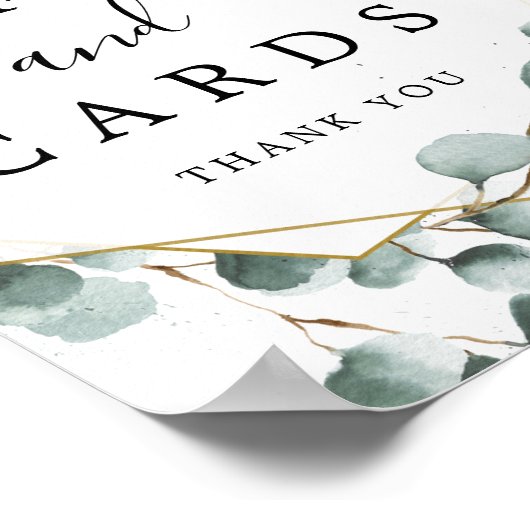 Eucalyptus groen geschenken en kaarten bord poster (Hoek)