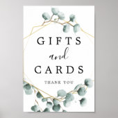 Eucalyptus groen geschenken en kaarten bord poster (Voorkant)