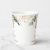 Eucalyptus groen glitter naam 80e verjaardag papieren bekers (Links)