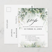 Eucalyptus groen gom botanische bruiloft RSVP Briefkaart (Voorkant / Achterkant)