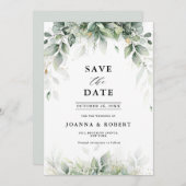 Eucalyptus groen gom botanische rustieke bruiloft save the date (Voorkant / Achterkant)