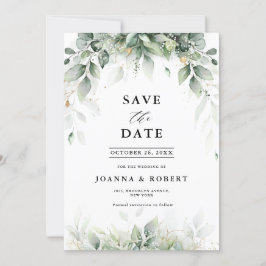 Eucalyptus groen gom botanische rustieke bruiloft  save the date