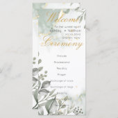 Eucalyptus groen & goud aquarel Bruiloft (Voorkant / Achterkant)