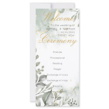 Eucalyptus groen & goud aquarel Bruiloft