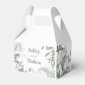 Eucalyptus groen & goud aquarel Bruiloft Bedankdoosjes (Achterkant)