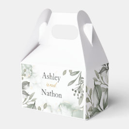 Eucalyptus groen & goud aquarel Bruiloft Bedankdoosjes