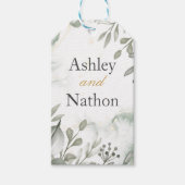 Eucalyptus groen & goud aquarel Bruiloft Cadeaulabel (Voorkant)