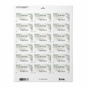 Eucalyptus groen & goud aquarel Bruiloft Etiket (Full Sheet)