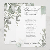 Eucalyptus groen & goud aquarel Bruiloft Kaart (Voorkant / Achterkant)