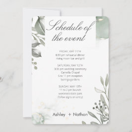 Eucalyptus groen & goud aquarel Bruiloft Kaart