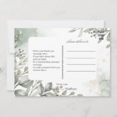 Eucalyptus groen & goud aquarel Bruiloft Kaart (Voorkant)