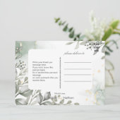Eucalyptus groen & goud aquarel Bruiloft Kaart (Staand voorkant)