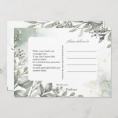 Eucalyptus groen & goud aquarel Bruiloft Kaart (Voorkant / Achterkant)