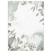 Eucalyptus groen & goud aquarel Bruiloft Klembord (Achterkant)