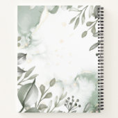 Eucalyptus groen & goud aquarel Bruiloft Notitieboek (Achterkant)