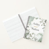 Eucalyptus groen & goud aquarel Bruiloft Notitieboek (Binnen)