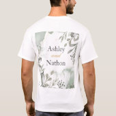 Eucalyptus groen & goud aquarel Bruiloft T-shirt (Achterkant)