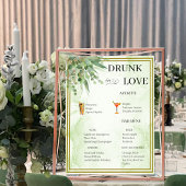 Eucalyptus Groen Goud Bladgroen Bruiloft Bar Menu Poster