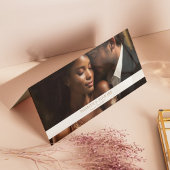 Eucalyptus groen & goud bruiloft foto gevouwen plaatskaartje