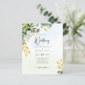 Eucalyptus groen goud bruiloft uitnodigen groen (Staand voorkant)