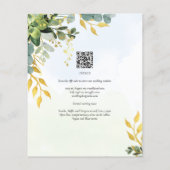 Eucalyptus groen goud bruiloft uitnodigen groen (Achterkant)