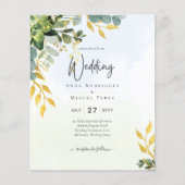 Eucalyptus groen goud bruiloft uitnodigen groen (Voorkant)